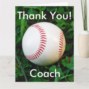 Cartão De Agradecimento White Baseball personalized thank you card
