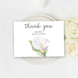 Cartão De Agradecimento White Calla - chá de panela obrigado