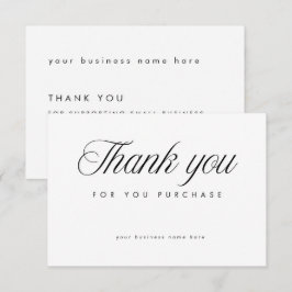 Cartão De Agradecimento White Elegant Thank You Card Small Business 