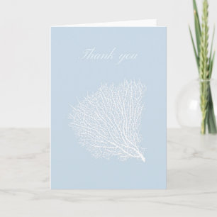 Cartão De Agradecimento White fan coral thank you card