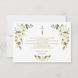Cartão De Agradecimento White Floral Gracias Con Oración Bautizo