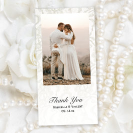 Cartão De Agradecimento White Lace Weding Obrigado