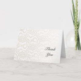 Cartão De Agradecimento White Lace Weding Obrigado