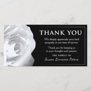 Cartão De Agradecimento White Rose, obrigado simpatia da família