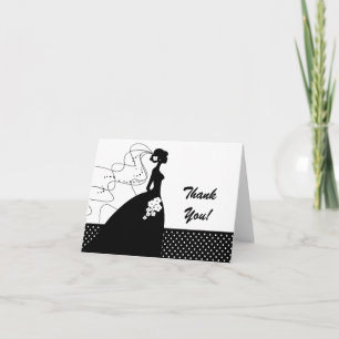 Cartão De Agradecimento White Silhouette Bride Thank You Note Card