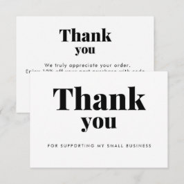 Cartão De Agradecimento White Thank You Card Discount Code Logo