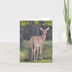 Cartão De Agradecimento Whitetail Deer Doe Wildlife Art Note Card