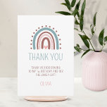 Cartão De Agradecimento Wild ONE Rainbow Pink Girl Aniversário Obrigado<br><div class="desc">Que adorável obrigado de Aniversário Wild One Boho. Arco-íris com coração de três cores: rosa empoeirado,  verde-claro e marrom. Pode ser usado para chá de fraldas ou qualquer outra ocasião.</div>