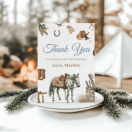 Cartão De Agradecimento Wild West Cowboy Rodeo Primeiro Aniversário