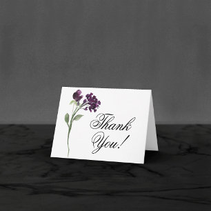 Cartão De Agradecimento Wildbloom Casamento de Flores Boêmicas Roxas Pro