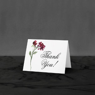 Cartão De Agradecimento Wildbloom Casamento de Flores da Boêmia Vermelha