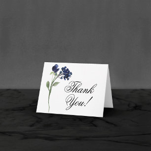 Cartão De Agradecimento Wildbloom Flores de Jardim da Boêmia Azul Clássi