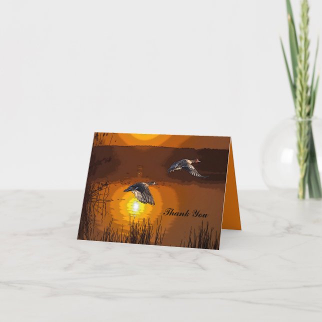 Cartão De Agradecimento Wilderness Sunset Duck (Frente)