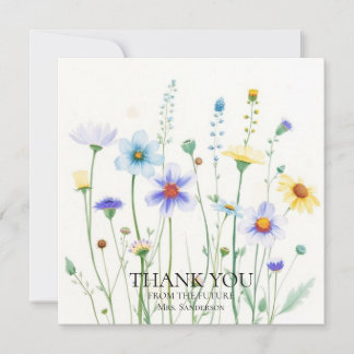 Cartão De Agradecimento Wildflower Bee Bridal Shower Thank You Card
