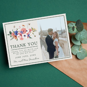 Cartão De Agradecimento Wildflower Boho Floral Wedd Love