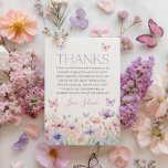 Cartão De Agradecimento Wildflower Butterfly Bridal Shower Thank You Card<br><div class="desc">Here's to a lifetime of butterflies | Wildflower butterfly pastel floral bridal shower Thank You Card. Matching items available!</div>