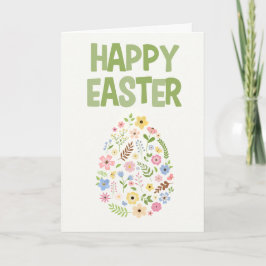 Cartão De Agradecimento Wildflower Easter Egg Pattern Holiday Card
