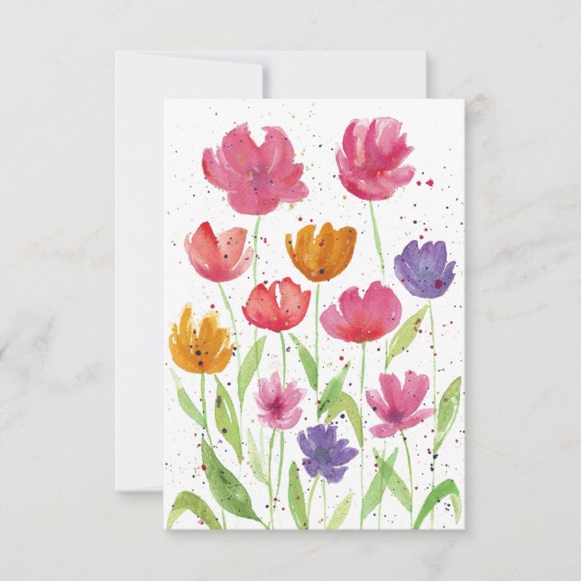 Cartão De Agradecimento Wildflower Field Notecard (Frente)