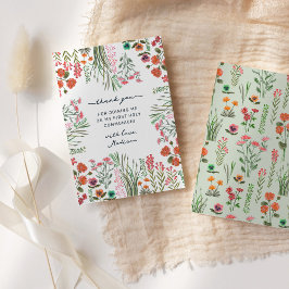 Cartão De Agradecimento Wildflower First Santa Comunhão