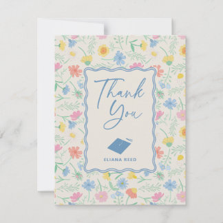 Cartão De Agradecimento Wildflower Floral Graduate Thank You Card