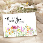 Cartão De Agradecimento Wildflower Meadow Personalizado<br><div class="desc">Cartões de agradecimentos de Prados de Flores Selvagens que você pode personalizar e usar para qualquer ocasião. A design apresenta uma bonito borda de flor silvestre a cores aquáticas com flores em amarelo rosa e laranja. Obrigado. Você está manchado de elegância casual e o modelo está pronto para você se...</div>