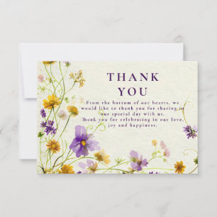 Cartão De Agradecimento Wildflower Meadow Wedding