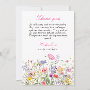 Cartão De Agradecimento Wildflower Primavera Floral Obrigado