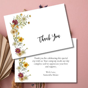 Cartão De Agradecimento Wildflower Rustic Boho