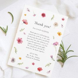 Cartão De Agradecimento Wildflower Wedding