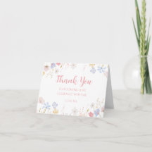 WILDFLOWERS Floral spring Thank you card