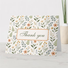 Cartão De Agradecimento Wildflowers in Neutral Colors