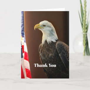 Cartão De Agradecimento Wildlife Bald Eagle - Bandeira Americana