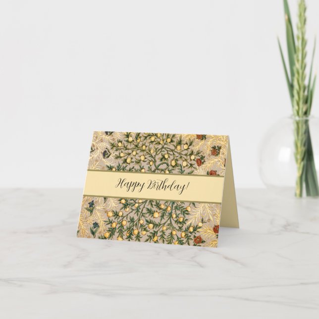 Cartão De Agradecimento William Morris Floral Fruta Garden Flower Classic (Frente)