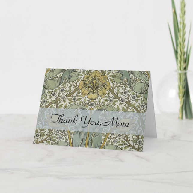 Cartão De Agradecimento William Morris Primavera Thicket Classic Pattern (Frente)