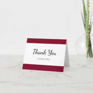 Cartão De Agradecimento Wine Color Stripe Thank Card