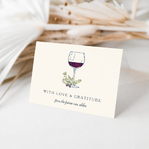 Cartão De Agradecimento Wine Glass Personalized