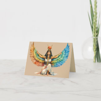 Cartão De Agradecimento Winged Egyptian Goddess Greeting Card Spiritualart