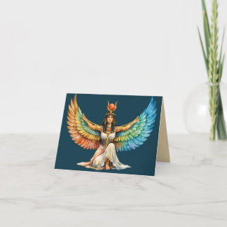 Cartão De Agradecimento Winged Egyptian Goddess Greeting Card Spiritualart