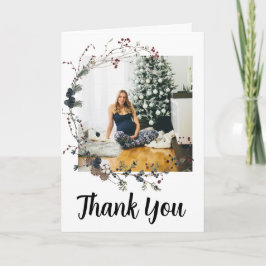 Cartão De Agradecimento Winter Berry Rustic Boho wilflower 2 fotografia