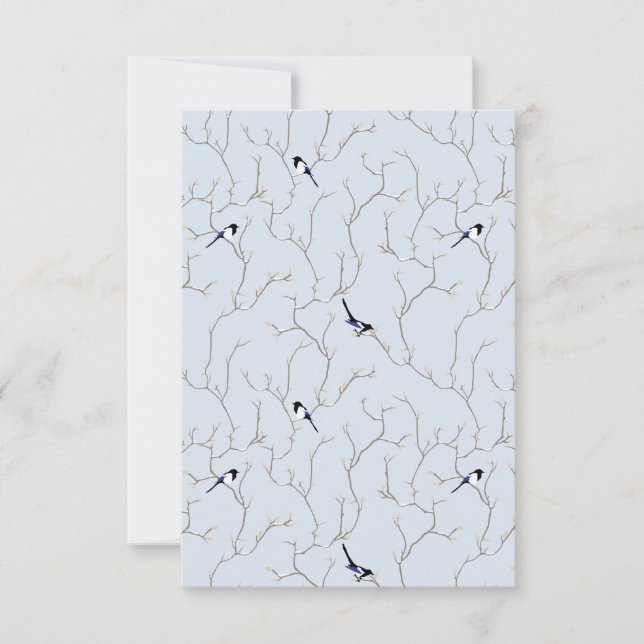 Cartão De Agradecimento Winter BIrds (Frente)