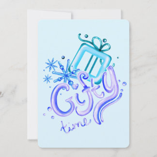 Cartão De Agradecimento Winter Blue Purple Thank You Card with Snowflakes 