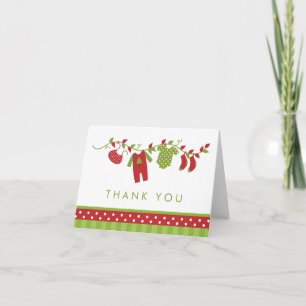 Cartão De Agradecimento Winter Clothesline Thank You Cards