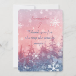 Cartão De Agradecimento Winter Fairy Tale Thank You Card, Romantic