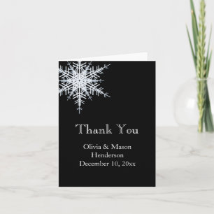 Cartão De Agradecimento Winter Wedding Offset Snowflake Thank You Card