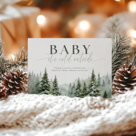 Cartão De Agradecimento Winter Wonderland Baby Shower Thank You Card