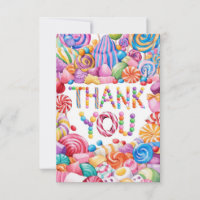 Cartão de agradecimento Wishes Kids Candyland