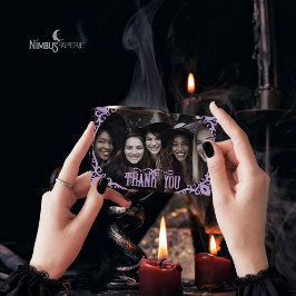 Cartão De Agradecimento Witchy Lavender Halloween Photo Thank You Card