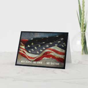 Cartão De Agradecimento With Respect, Honor - Thank You Veterans Day Card