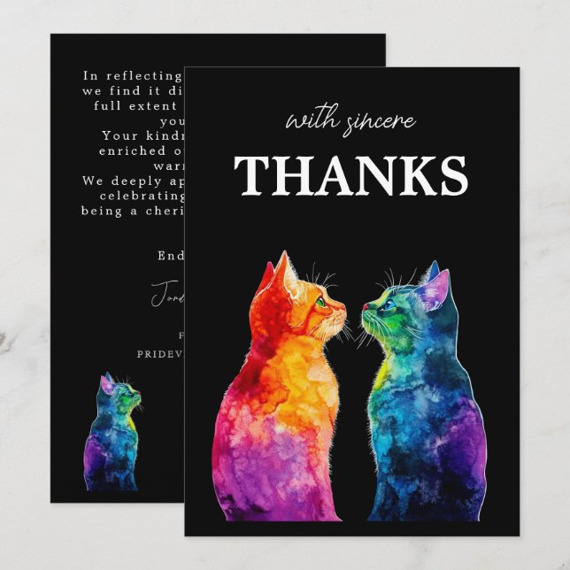 Cartão De Agradecimento With Sincere Thanks  Purrfectly Yours: Purrfectly  (Frente/Verso)