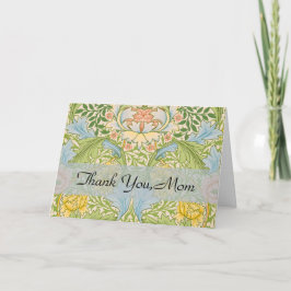 Cartão De Agradecimento Wm Morris Myrtle Floral Arte Novo Pastel